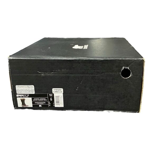 SOREL Joan of Arctic Snow Boots 6 Black Suede Leather Mid Calf Faux Fur - Picture 5 of 12